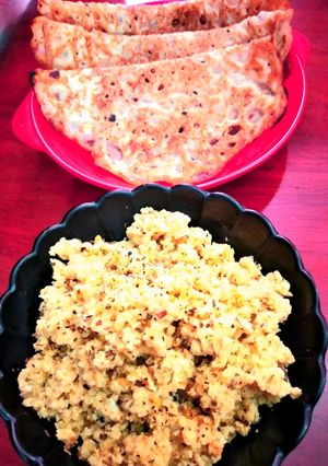 A picture of Left over dal scramble Very quick,easy and healthy breakfast.