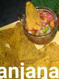 Tangy salsa with multigrain aachari nachos..
