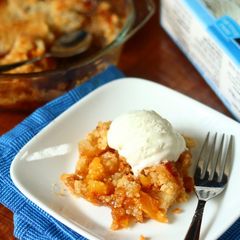 Pear and peach crisp A picture of Pear and peach crisp.