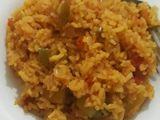 Cooked rice with matoke
