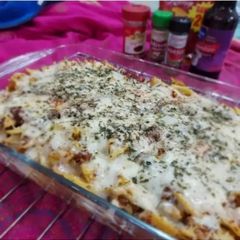 A picture of Baked mostaccioli.