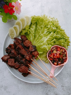 Foto resep Sate daging sapi teflon sambal kecap