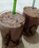 Cold coffee with chocolate syrup