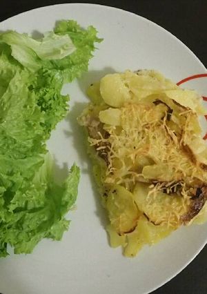 Une photo de Gratin de pommes de terre aux pleurotes
