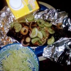 A picture of BBQ sweet combined salad.