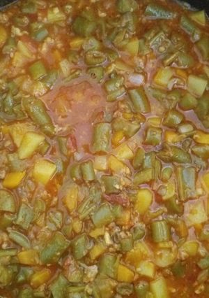 عکسی از دستور خورش لوبیاسبز