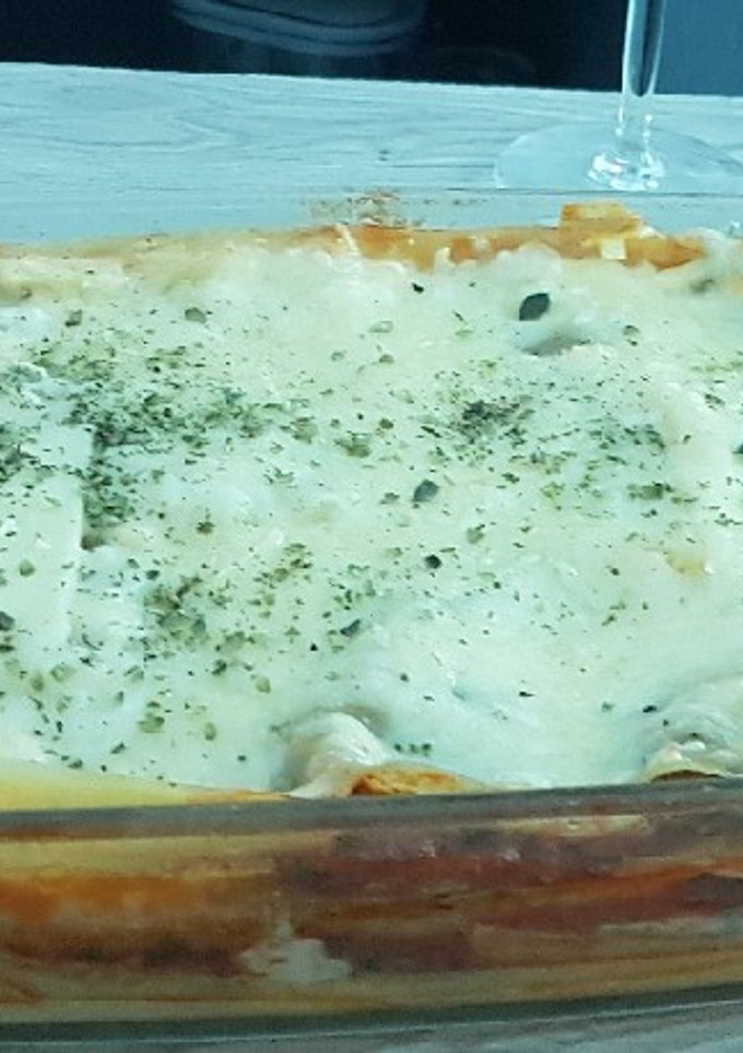 Una foto de Lasaña de espinacas y carne