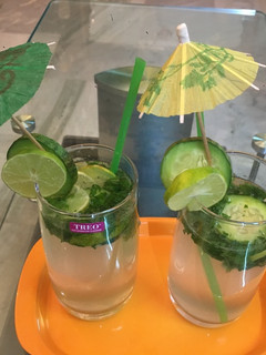 A picture of Mojito - Mocktail with Lemon Cucumber and Mint.