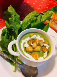 A picture of Kitchen garden Spinach 🍜 soup.