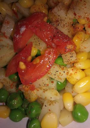 A picture of Corn matar chaat.