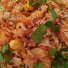 A picture of Schezwan Rice.