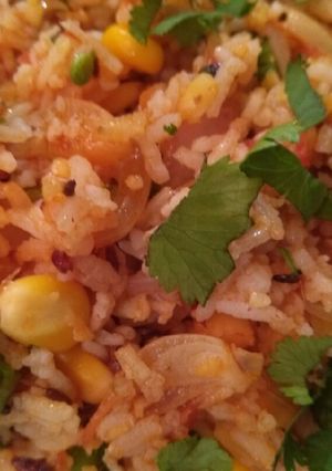 A picture of Schezwan Rice.