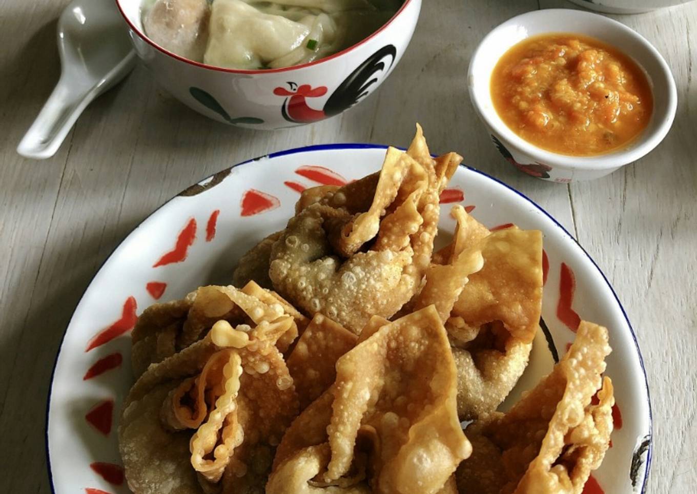 Pangsit Kuah dan Goreng untuk Yamin