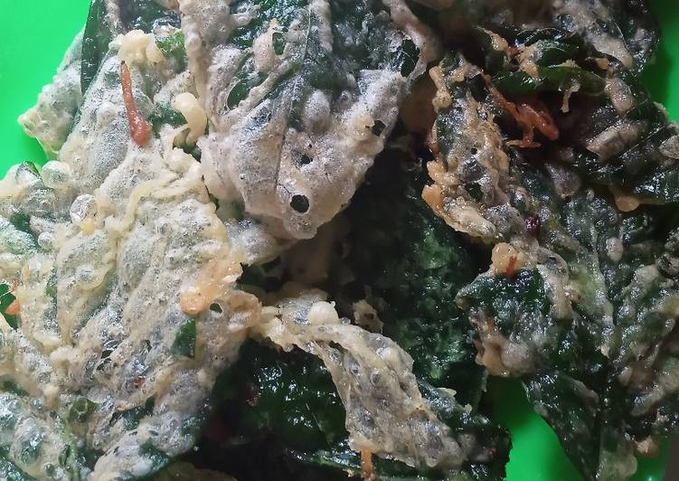 Kiripik bayam / goreng bayam
