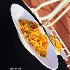Locust-beans jollof pasta A picture of Locust-beans jollof pasta.