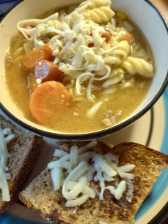 A picture of Bread and Soup in Memory of my Mother.