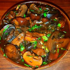 A picture of Mike's Mushroom Onion & Rice Soup.