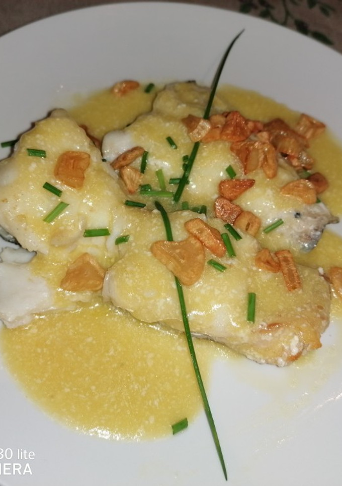 Una foto de Bacalao al pil pil