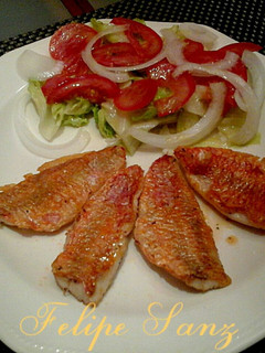 Una foto de Lomos de salmonetes a la plancha