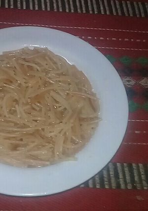 صورة لوصفة شعيريه بسكر