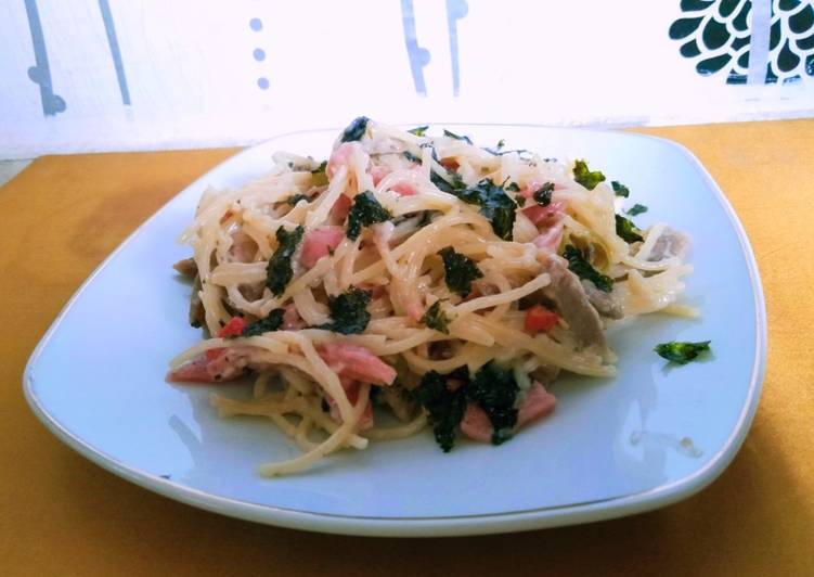 Spaghetti Carbonara with susu Dancow