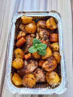A picture of Oven Grilled Chicken and Potatoes.