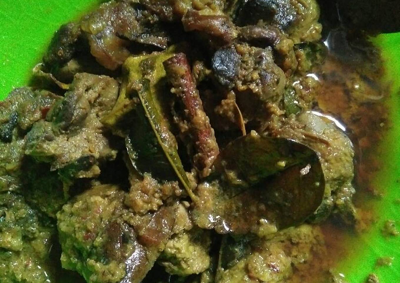 Ati ampela bumbu rendang(no santan)