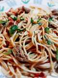 Tallarín saltado de carne