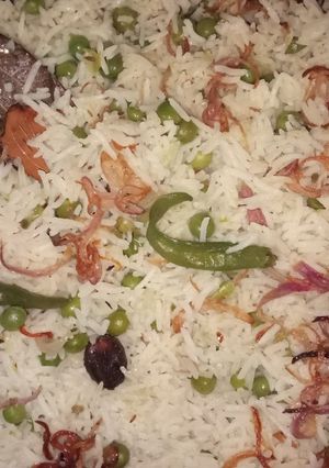 A picture of Saunfiya matar Pulao.