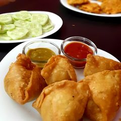 Potato samosa A picture of Potato samosa.