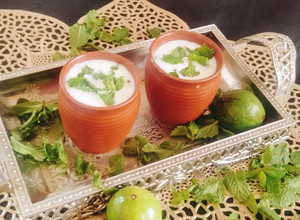 A picture of Gondhoraj Lebu Ghol(Kafir LimeButtermilk) 🍋 (Bengali style 🍋).