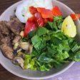 Carne con champiñones y ensalada 🥗 🥩 - idea de almuerzo grez