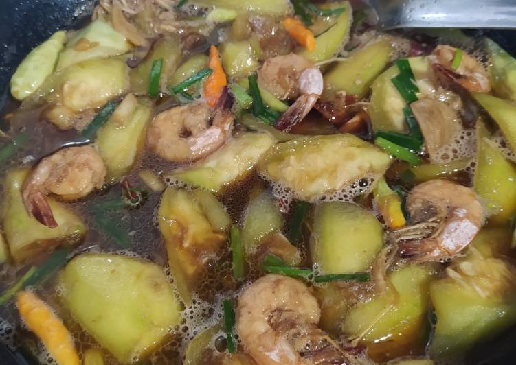 Cara Memasak Cepat Tumis Oyong/Gambas + Udang Sedap Nikmat