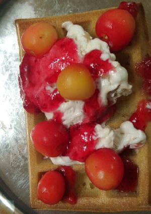 A picture of Eggless waffles.