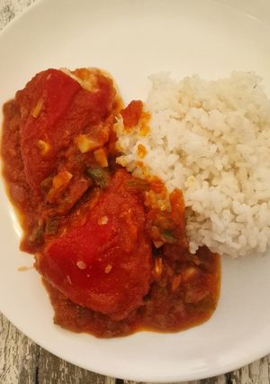 Una foto de Pimientos del piquillo rellenos de bacalao