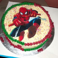 A picture of Plain sponge cake and decoration.