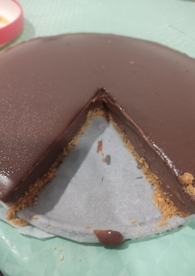 Una foto de Cheesecake de chocolate y naranja (sin leche ni huevo)