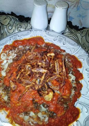 صورة لوصفة كشرى بجبه🍜🍜 بتركات خطيره