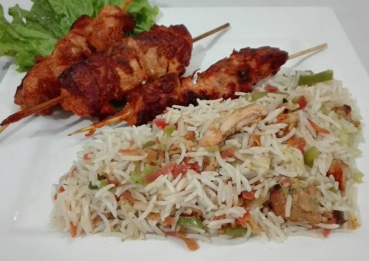 Recipe of Ultimate Kasturi Kabab With Chicken Vegetable Fried Rice