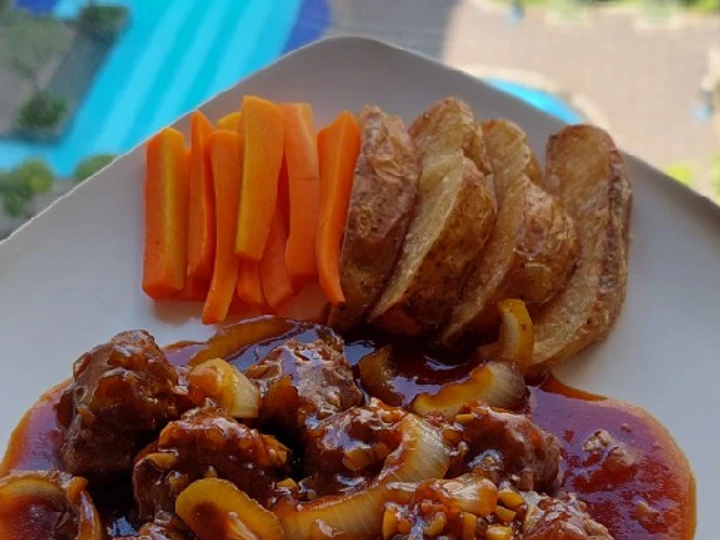 Cara Mudah Membuat Resep Bistik bola sapi Anti Ribet, Mantap Sekali