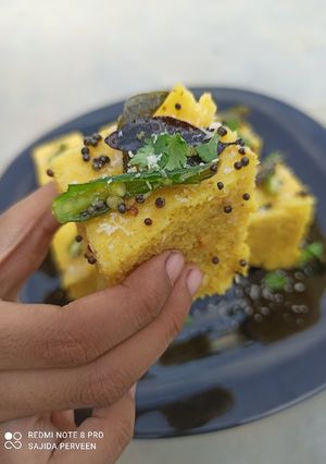 A picture of Khaman dhokla.