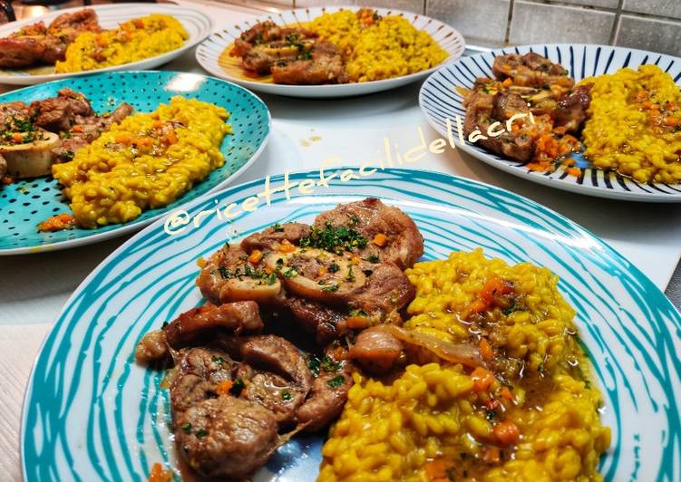 Ossobuco con risotto alla milanese e gremolada