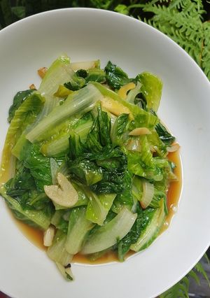 Foto resep 166. Romaine tumis saos tirem
