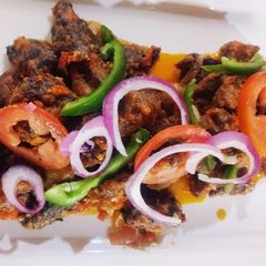 A picture of Fried Peppered meat.