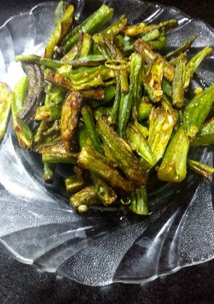 A picture of Fried bhindi.