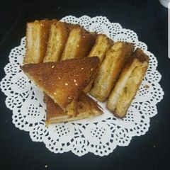 A picture of Fried bread triangles.