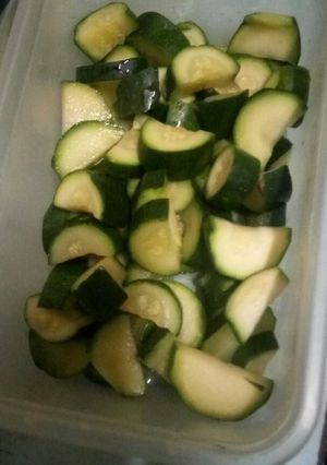 A picture of Blanched zucchinis.