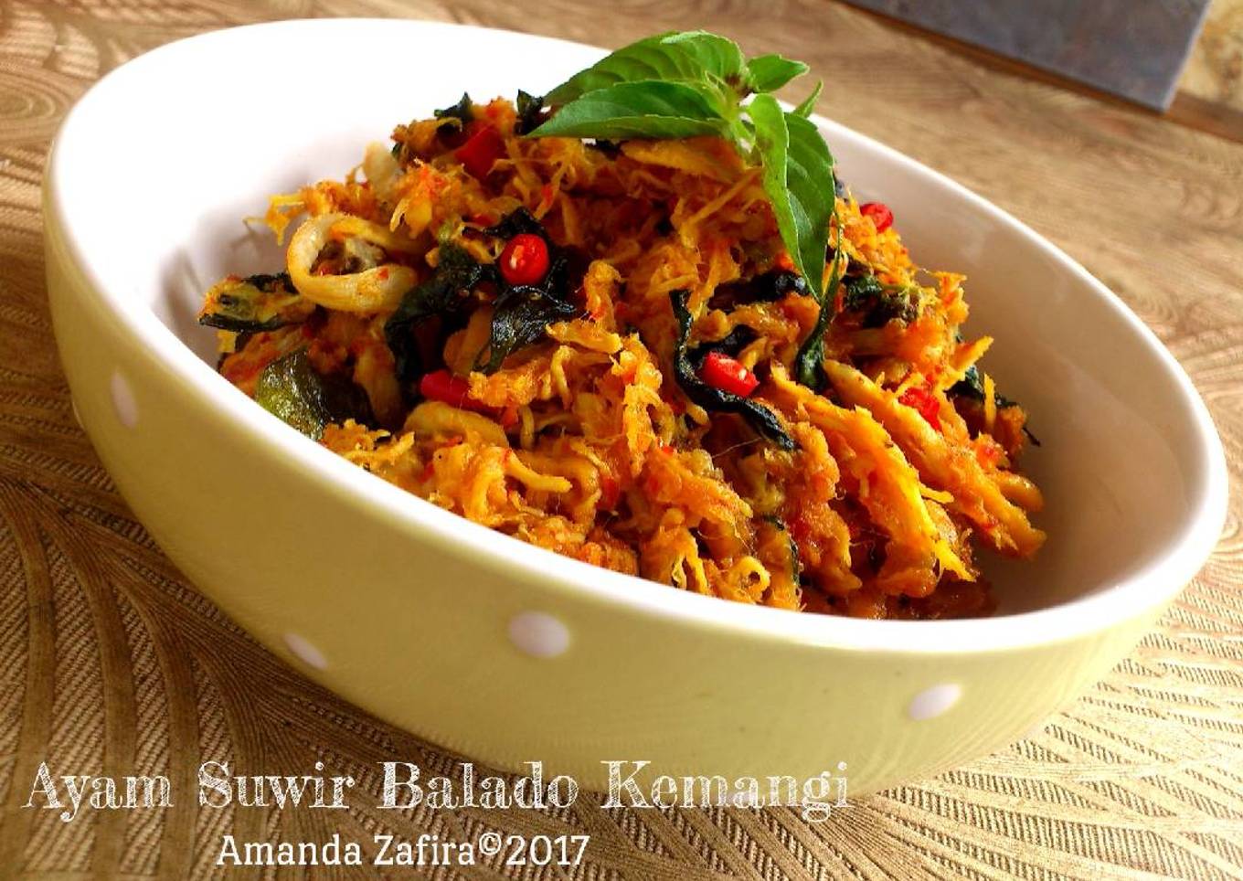 Ayam Suir Balado Kemangi (memanfaatkan sisa olahan ayam)