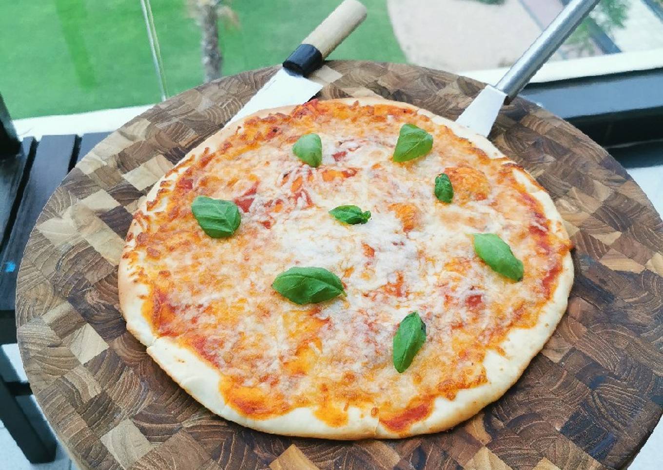 Thin crust home pizza