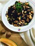 Insalata di riso Venere con noci e melone